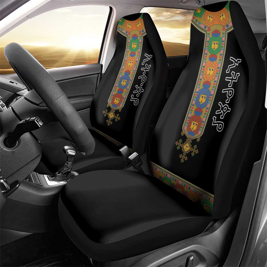 Ethiopia Saba Kemis Car Seat Cover Habesha Style Black Color