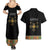 Ethiopia Saba Kemis Couples Matching Summer Maxi Dress and Hawaiian Shirt Habesha Style Black Color