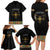 Ethiopia Saba Kemis Family Matching Long Sleeve Bodycon Dress and Hawaiian Shirt Habesha Style Black Color
