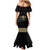 Ethiopia Saba Kemis Family Matching Mermaid Dress and Hawaiian Shirt Habesha Style Black Color