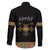 Ethiopia Saba Kemis Family Matching Off The Shoulder Long Sleeve Dress and Hawaiian Shirt Habesha Style Black Color