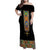 Ethiopia Saba Kemis Family Matching Off Shoulder Maxi Dress and Hawaiian Shirt Habesha Style Black Color