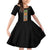 Ethiopia Saba Kemis Family Matching Off Shoulder Short Dress and Hawaiian Shirt Habesha Style Black Color