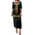 Ethiopia Saba Kemis Family Matching Puletasi and Hawaiian Shirt Habesha Style Black Color