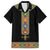 Ethiopia Saba Kemis Family Matching Summer Maxi Dress and Hawaiian Shirt Habesha Style Black Color
