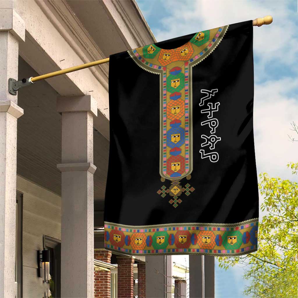 Ethiopia Saba Kemis Garden Flag Habesha Style Black Color
