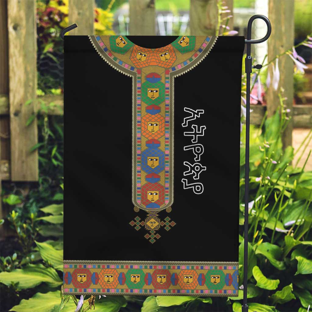 Ethiopia Saba Kemis Garden Flag Habesha Style Black Color