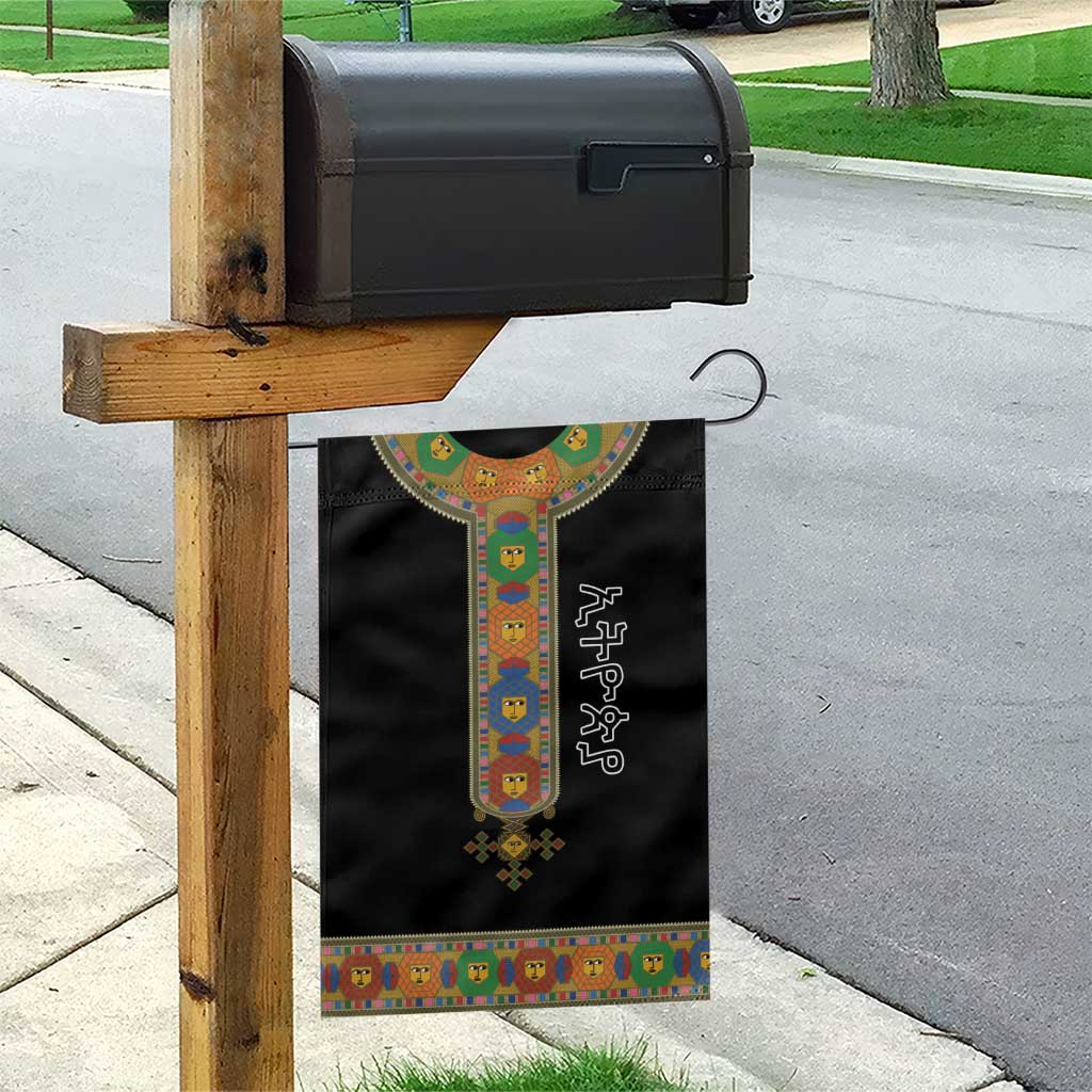 Ethiopia Saba Kemis Garden Flag Habesha Style Black Color