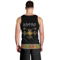 Ethiopia Saba Kemis Men Tank Top Habesha Style Black Color