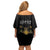 Ethiopia Saba Kemis Off Shoulder Short Dress Habesha Style Black Color