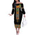 Ethiopia Saba Kemis Off The Shoulder Long Sleeve Dress Habesha Style Black Color