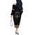Ethiopia Saba Kemis Off The Shoulder Long Sleeve Dress Habesha Style Black Color