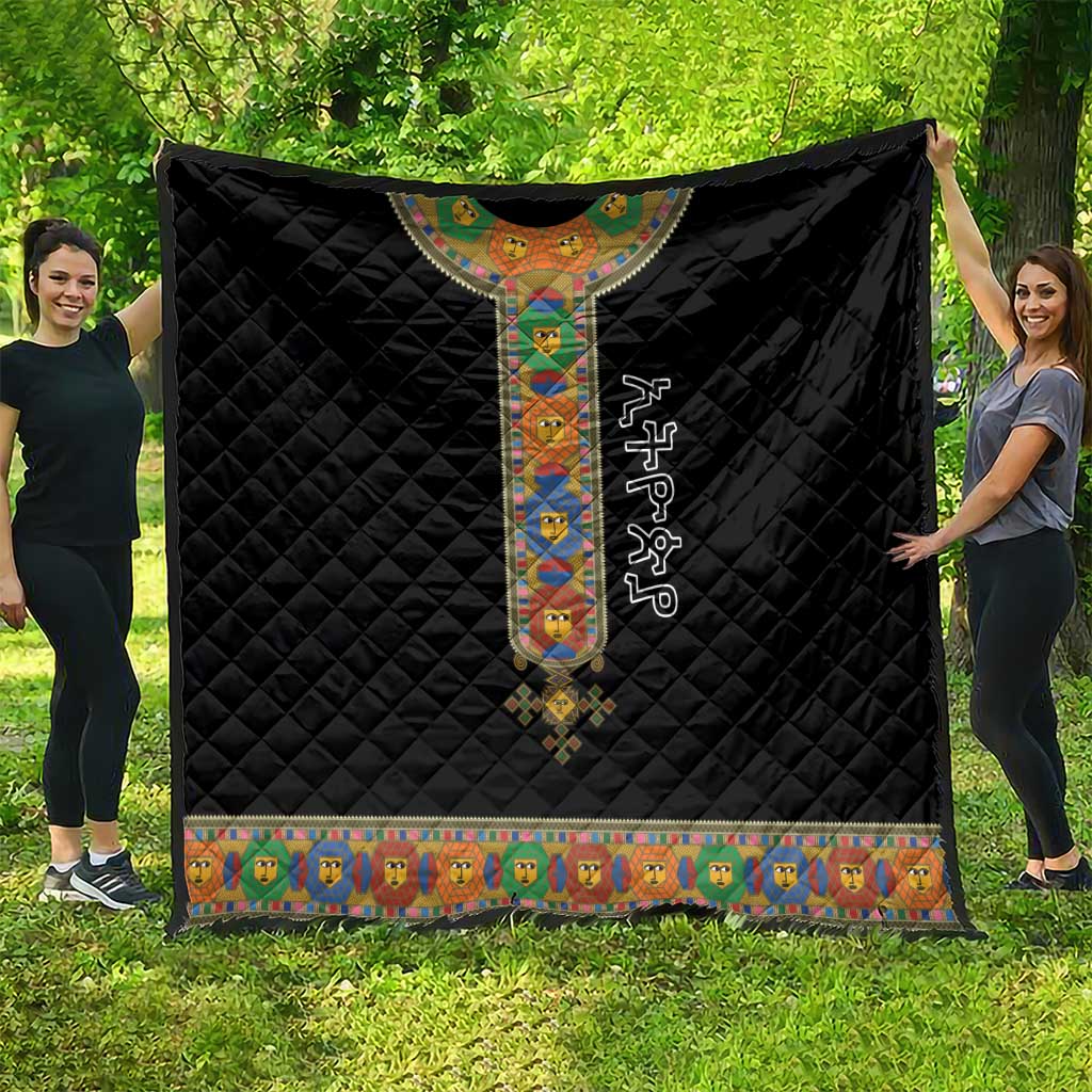 Ethiopia Saba Kemis Quilt Habesha Style Black Color