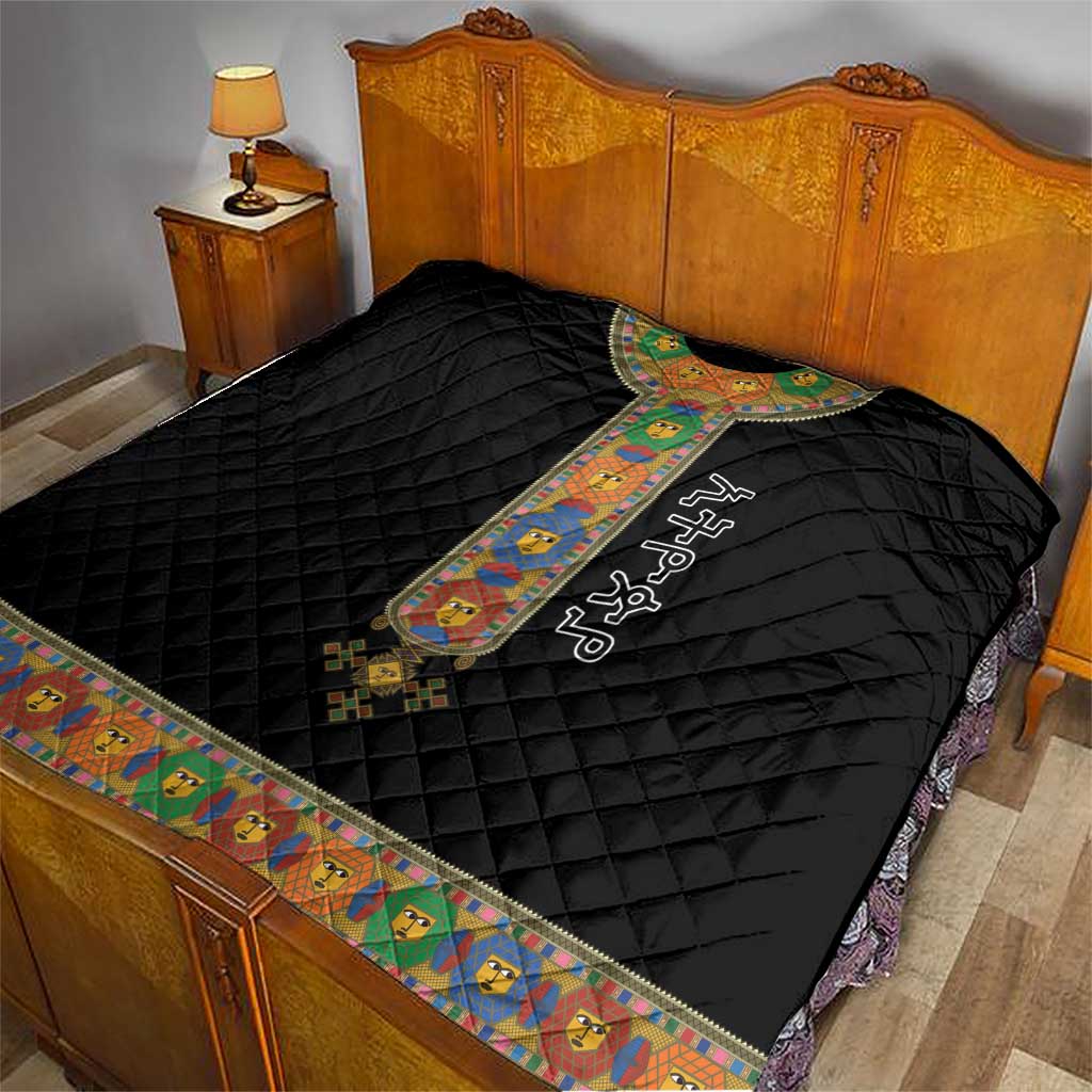 Ethiopia Saba Kemis Quilt Habesha Style Black Color