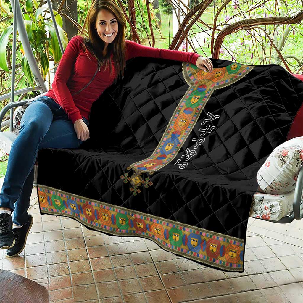 Ethiopia Saba Kemis Quilt Habesha Style Black Color