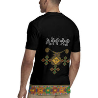 Ethiopia Saba Kemis Rugby Jersey Habesha Style Black Color