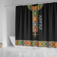 Ethiopia Saba Kemis Shower Curtain Habesha Style Black Color