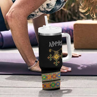 Ethiopia Saba Kemis Tumbler With Handle Habesha Style Black Color