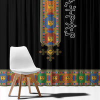Ethiopia Saba Kemis Window Curtain Habesha Style Black Color