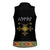 Ethiopia Saba Kemis Women Sleeveless Polo Shirt Habesha Style Black Color