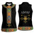 Ethiopia Saba Kemis Women Sleeveless Polo Shirt Habesha Style Black Color