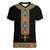 Ethiopia Saba Kemis Women V-Neck T-Shirt Habesha Style Black Color
