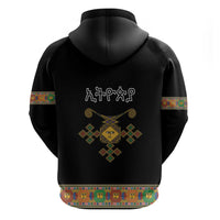 Ethiopia Saba Kemis Zip Hoodie Habesha Style Black Color