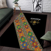 Ethiopia Saba Kemis Area Rug Sash Style Black Color