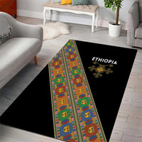 Ethiopia Saba Kemis Area Rug Sash Style Black Color