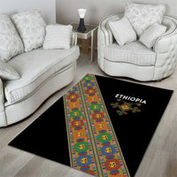 Ethiopia Saba Kemis Area Rug Sash Style Black Color