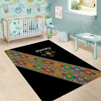 Ethiopia Saba Kemis Area Rug Sash Style Black Color