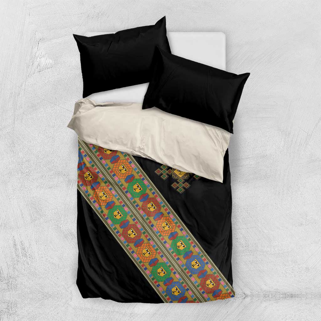 Ethiopia Saba Kemis Bedding Set Sash Style Black Color