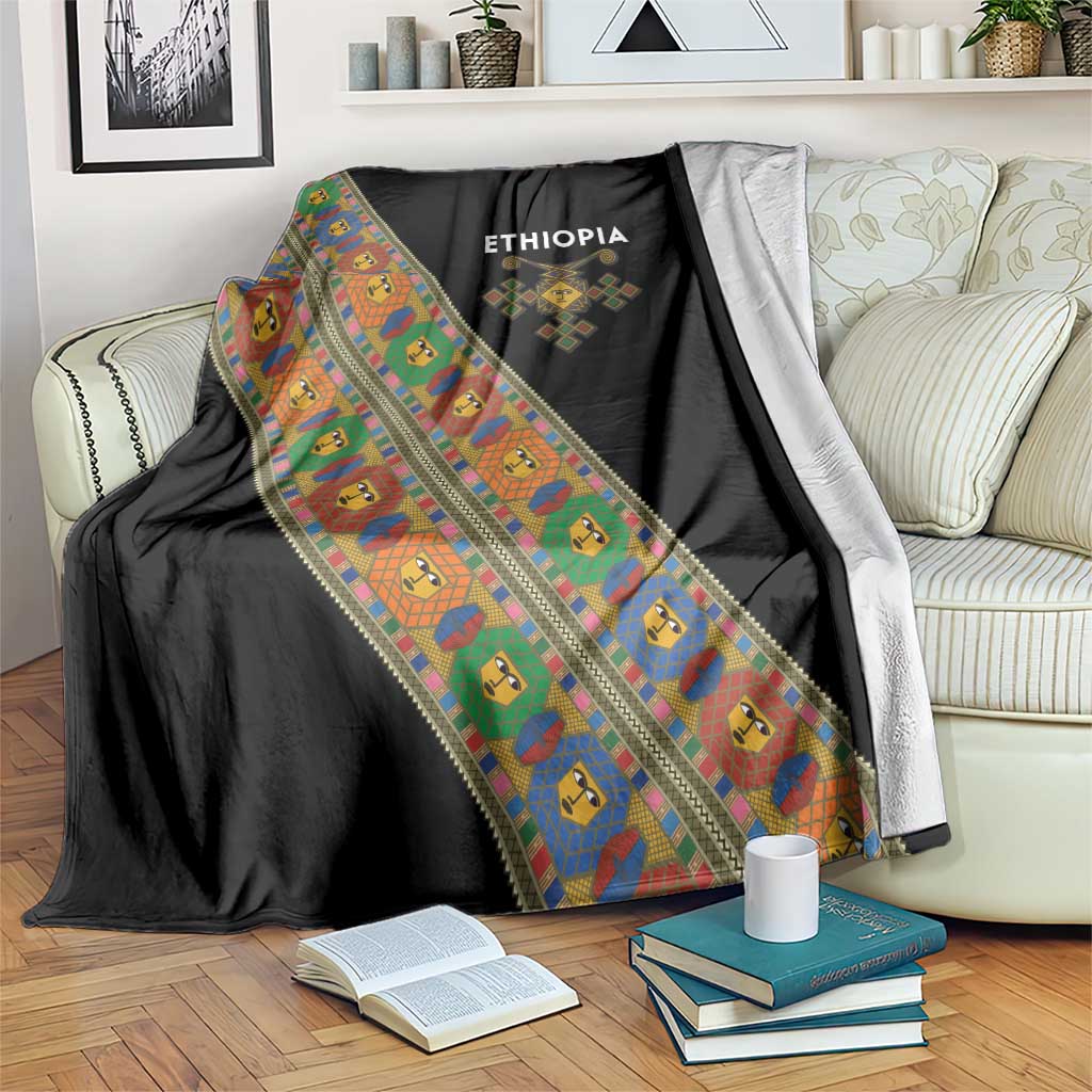 Ethiopia Saba Kemis Blanket Sash Style Black Color