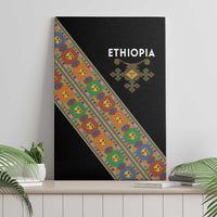 Ethiopia Saba Kemis Canvas Wall Art Sash Style Black Color