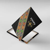 Ethiopia Saba Kemis Canvas Wall Art Sash Style Black Color