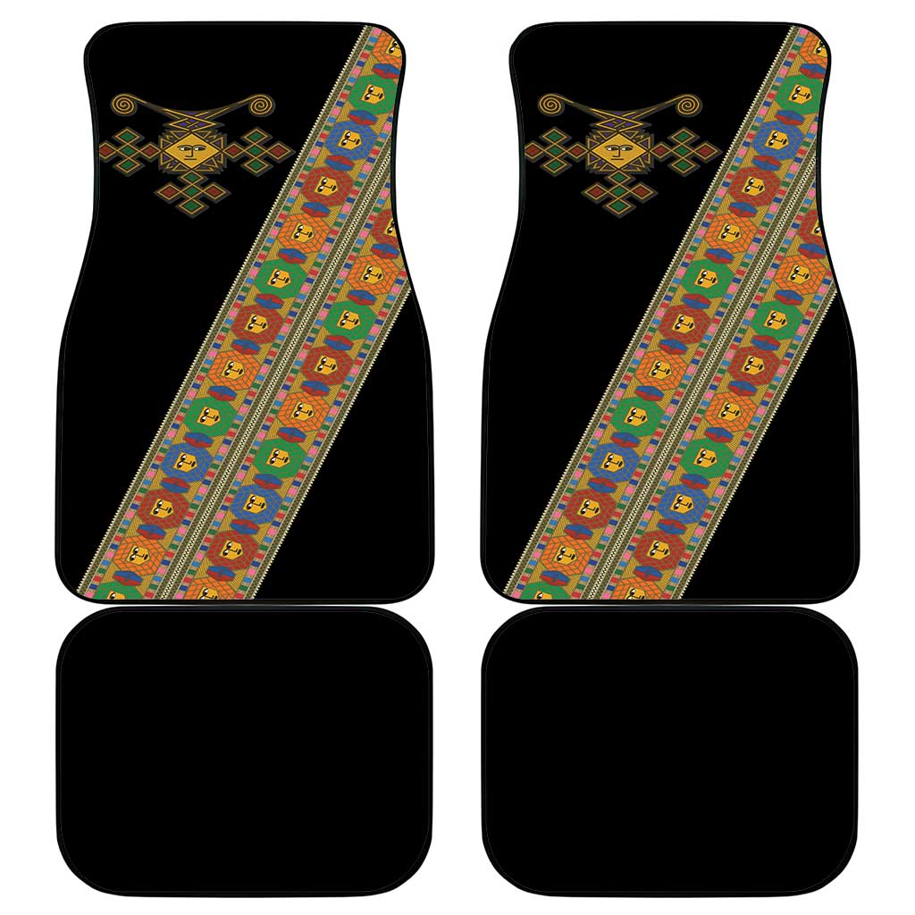 Ethiopia Saba Kemis Car Mats Sash Style Black Color