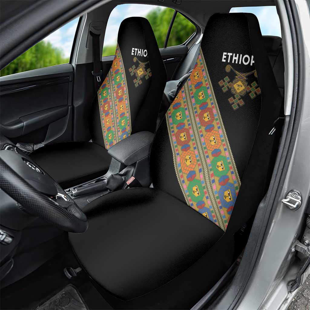 Ethiopia Saba Kemis Car Seat Cover Sash Style Black Color