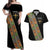 Ethiopia Saba Kemis Couples Matching Off Shoulder Maxi Dress and Hawaiian Shirt Sash Style Black Color