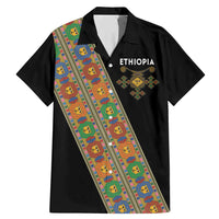Ethiopia Saba Kemis Family Matching Mermaid Dress and Hawaiian Shirt Sash Style Black Color
