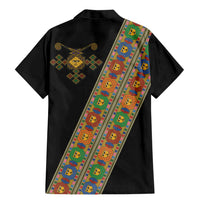Ethiopia Saba Kemis Family Matching Mermaid Dress and Hawaiian Shirt Sash Style Black Color