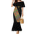 Ethiopia Saba Kemis Family Matching Mermaid Dress and Hawaiian Shirt Sash Style Black Color
