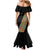 Ethiopia Saba Kemis Family Matching Mermaid Dress and Hawaiian Shirt Sash Style Black Color