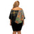 Ethiopia Saba Kemis Family Matching Off Shoulder Short Dress and Hawaiian Shirt Sash Style Black Color