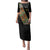 Ethiopia Saba Kemis Family Matching Puletasi and Hawaiian Shirt Sash Style Black Color