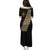 Ethiopia Saba Kemis Family Matching Puletasi and Hawaiian Shirt Sash Style Black Color