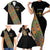 Ethiopia Saba Kemis Family Matching Short Sleeve Bodycon Dress and Hawaiian Shirt Sash Style Black Color