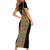 Ethiopia Saba Kemis Family Matching Short Sleeve Bodycon Dress and Hawaiian Shirt Sash Style Black Color