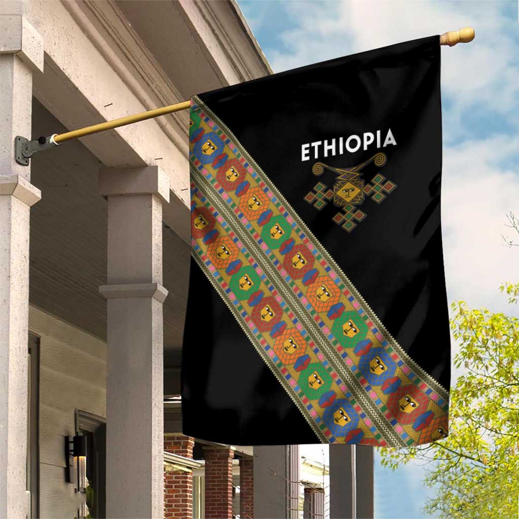 Ethiopia Saba Kemis Garden Flag Sash Style Black Color