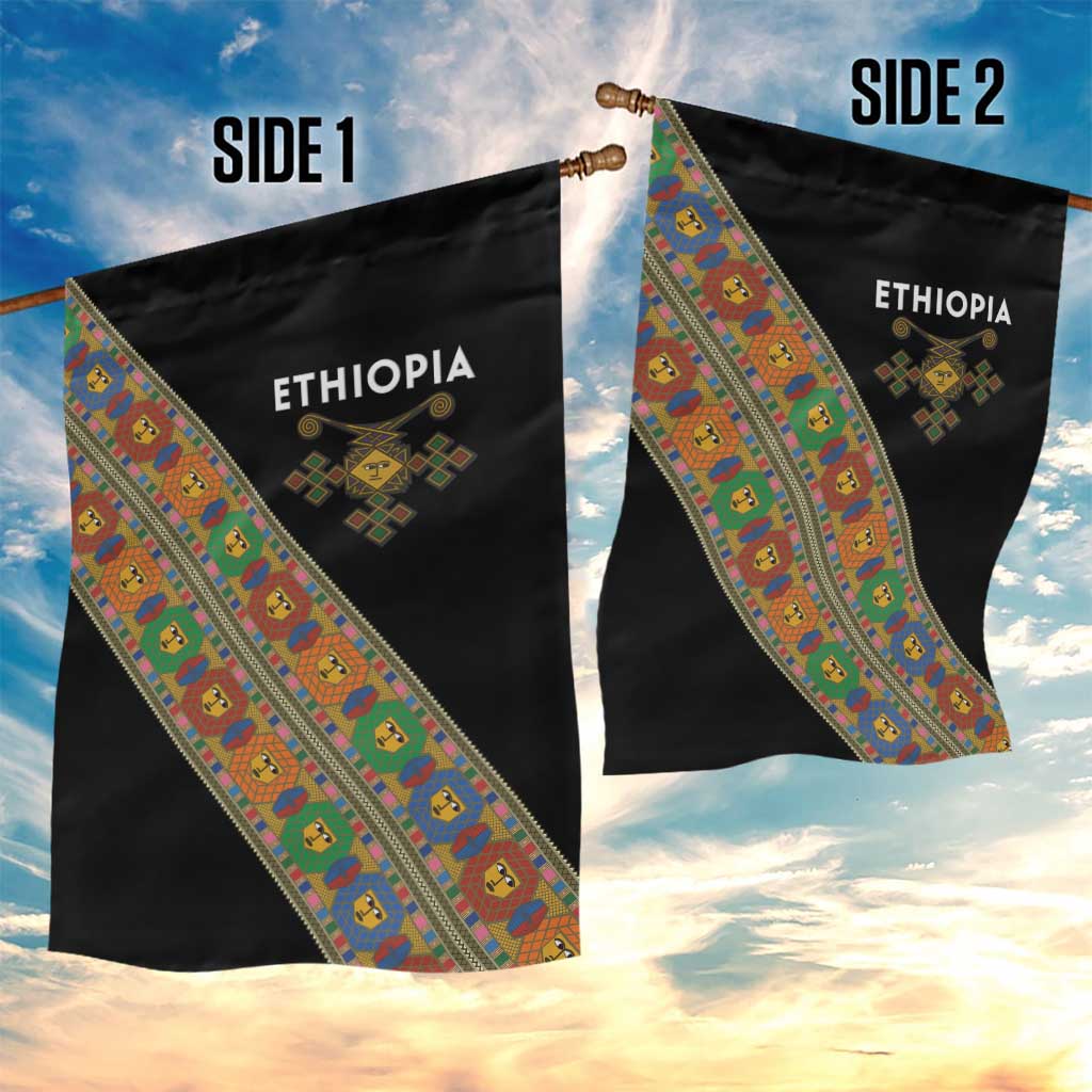Ethiopia Saba Kemis Garden Flag Sash Style Black Color