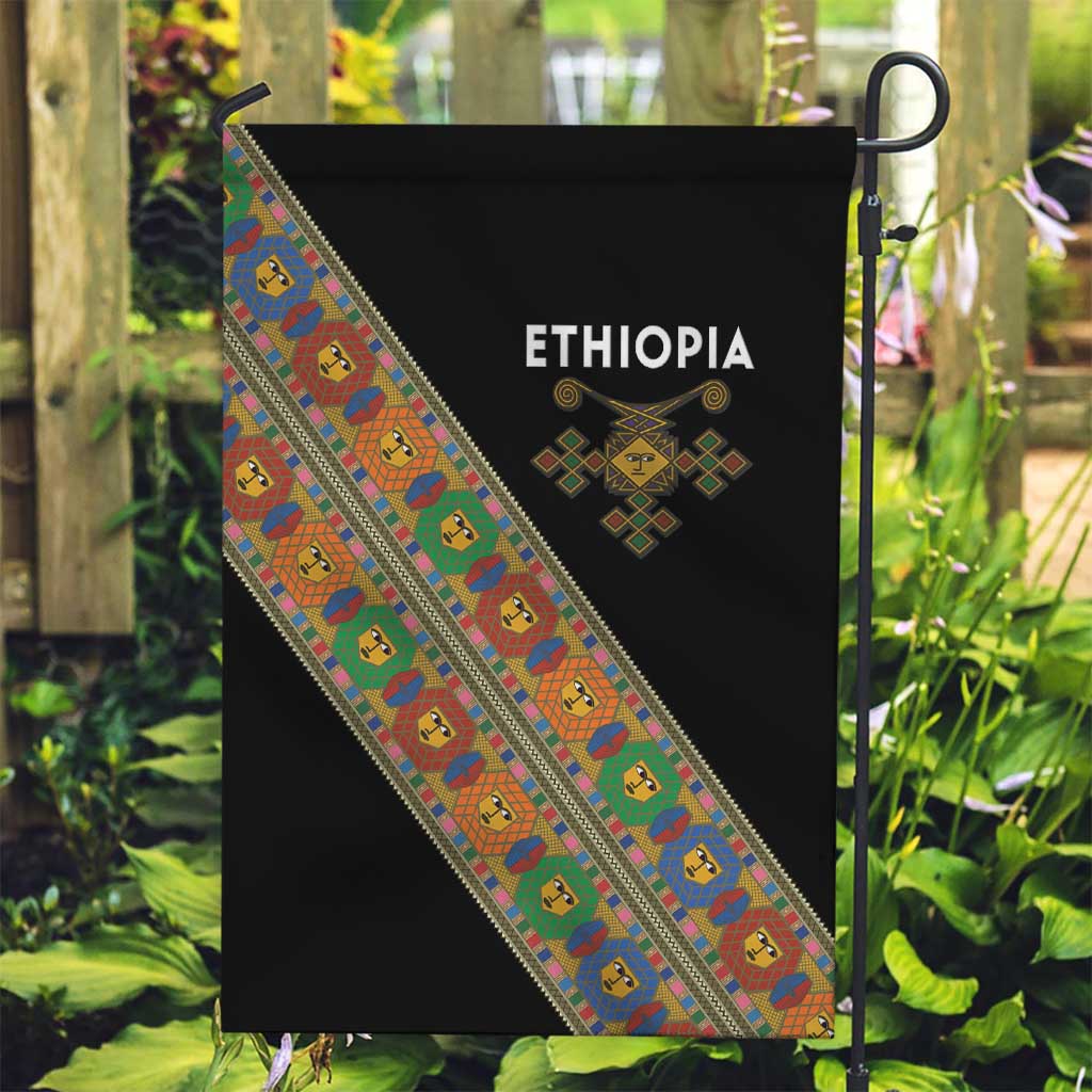 Ethiopia Saba Kemis Garden Flag Sash Style Black Color